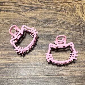 Pink Cat-Shaped Hair metal Clips for Kids